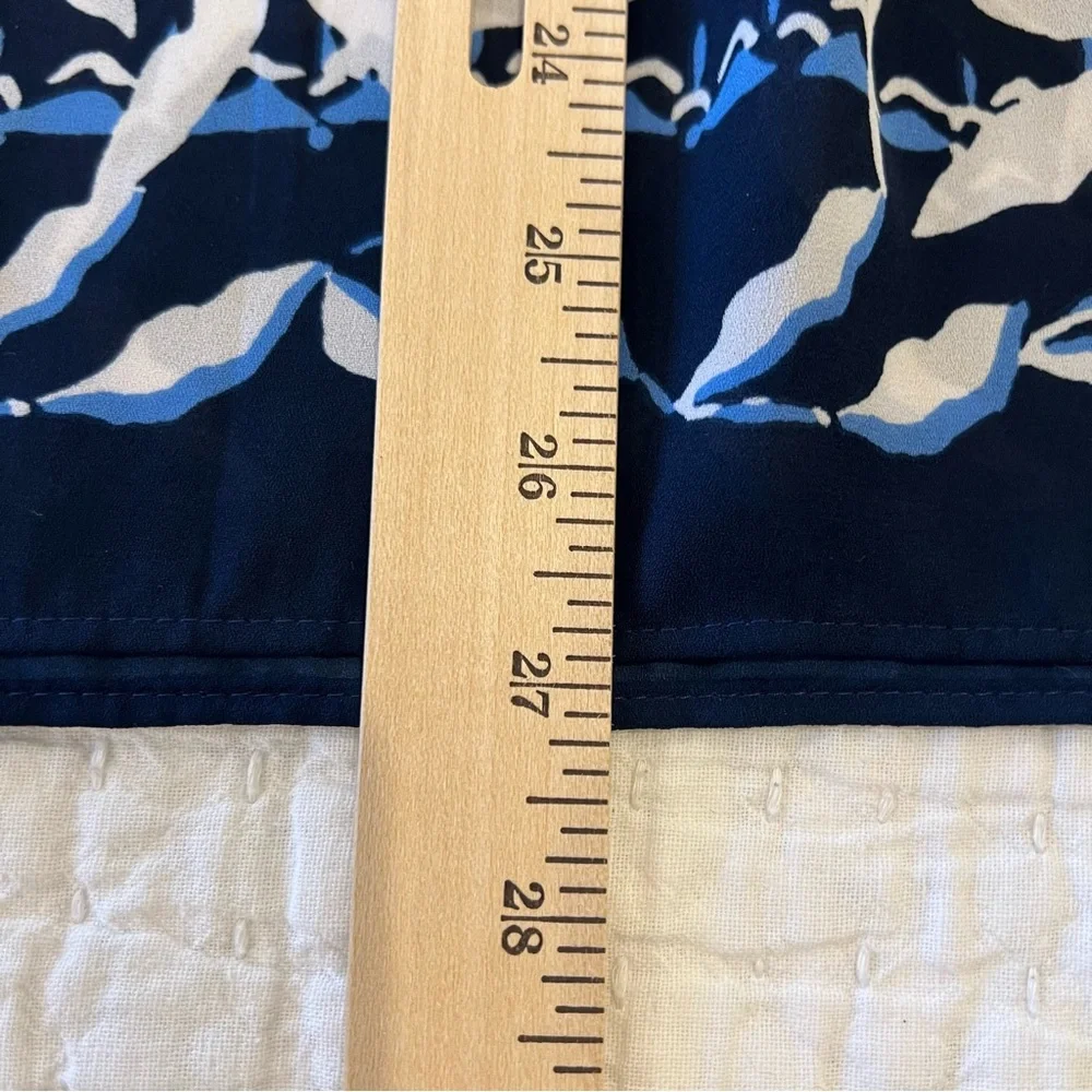 Lilly Pulitzer Top Women Large Blue White Marilina Tassels Relaxed Coastal Tunic - Picture 12 of 14